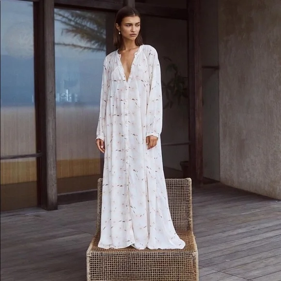 Acacia Washed Aloha Sri Lanka Maxi Dress Hawaiian Tropical - Picture 3 of 5